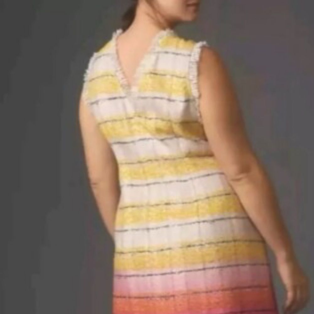 New Anthropologie x Maeve Sleeveless Tweed Mini Dress Size 22 - Picture 2 of 15